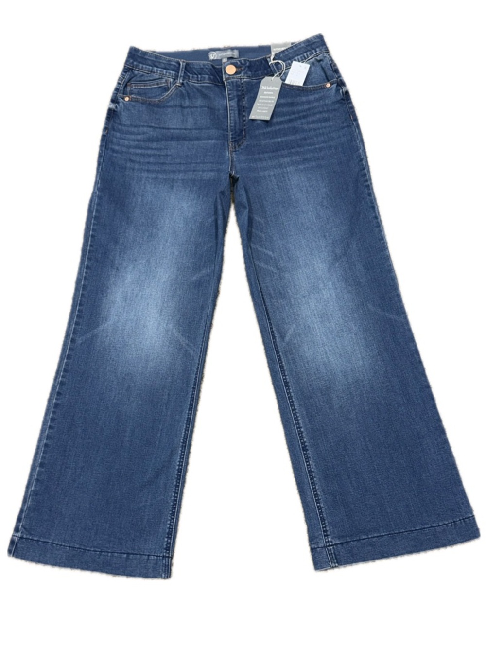 👖👟 WIT & WISDOM *NWT* AbSolution Wide Leg Jeans Medium Wash Blue | Women's 14